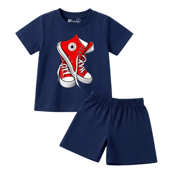 Abstract_Hook_&_Red_Sneakers_|_Red_&_Deep_Blue_Cotton_Co-ord_Set_Combo_for_Boys_(Pack_of_2)