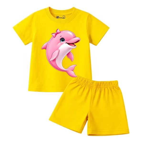 Be_Brave_Be_Bold_&_Pretty_Dolphin_|_Red_&_Yellow_Cotton_Co-ord_Set_Combo_for_Girls_(Pack_of_2)