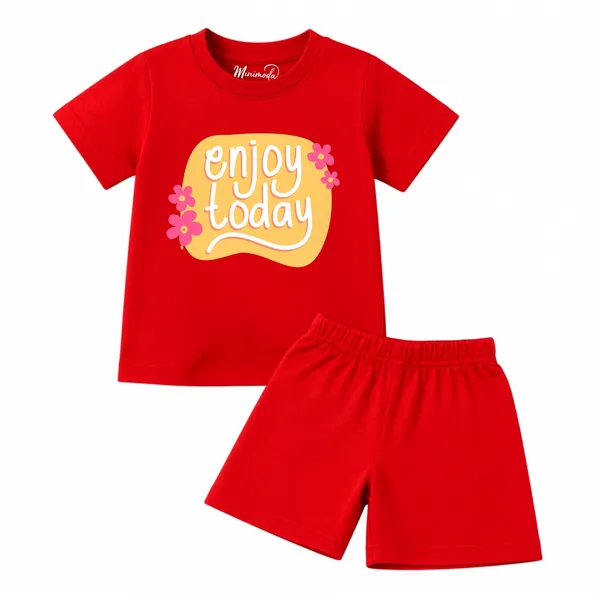 Enjoy_Today_&_Dapper_Penguin_|_Red_&_Yellow_Cotton_Co-ord_Set_Combo_for_Girls_(Pack_of_2)