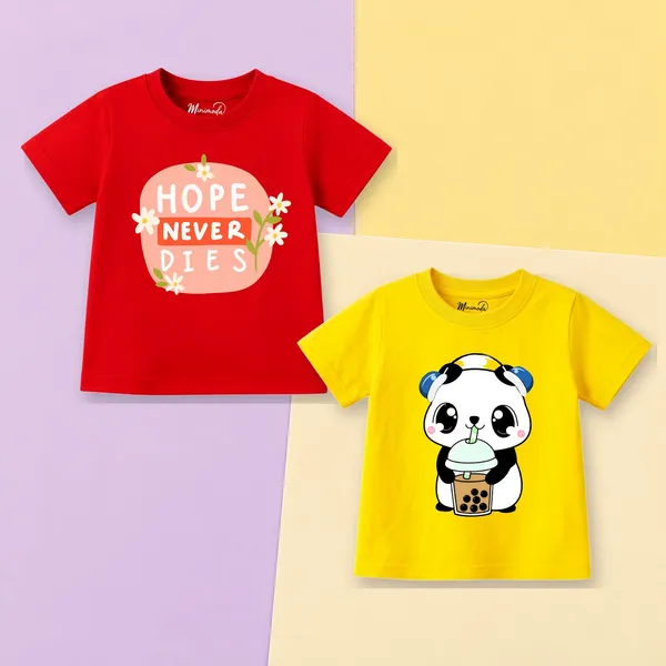 Hope_Never_Dies_&_Boba_Panda_|_Red_&_Yellow_Cotton_T-Shirt_Combo_for_Girls_(Pack_of_2)