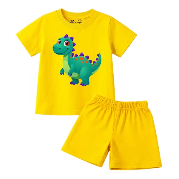 Candy_Cane_Penguin_&_Spiky_Dino_|_Red_&_Yellow_Cotton_Co-ord_Set_Combo_for_Boys_(Pack_of_2)