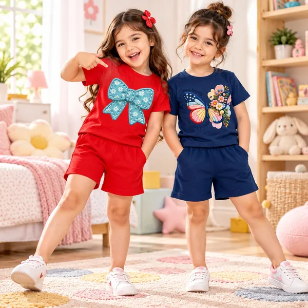 Blue_Bow_&_Floral_Butterfly_|_Red_&_Deep_Blue_Cotton_Co-ord_Set_Combo_for_Girls_(Pack_of_2)