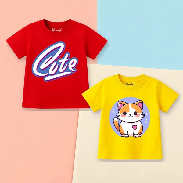 Cute_Script_&_Kitty_Circle_|_Red_&_Yellow_Cotton_T-Shirt_Combo_for_Girls_(Pack_of_2)