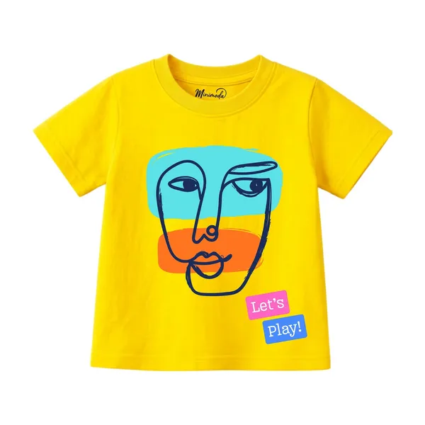 Bravo_Script_&_Abstract_Face_Let's_Play_|_Red_&_Yellow_Cotton_T-Shirt_Combo_for_Girls_(Pack_of_2)