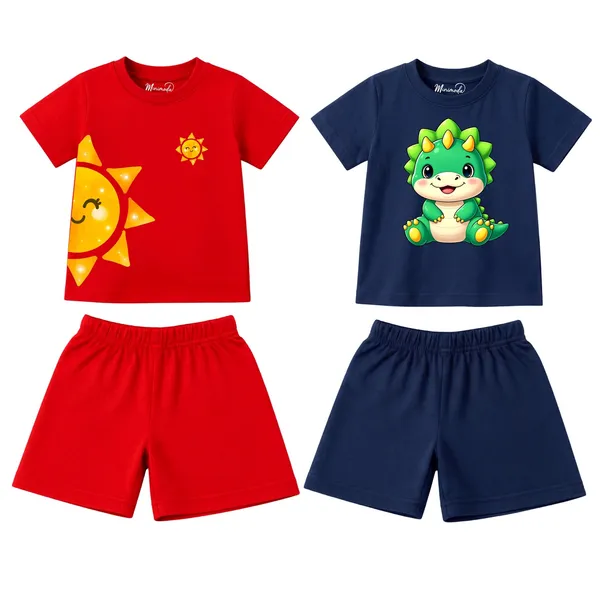 Peekaboo_Sun_&_Baby_Dino_|_Red_&_Deep_Blue_Cotton_Co-ord_Set_Combo_for_Boys_(Pack_of_2)