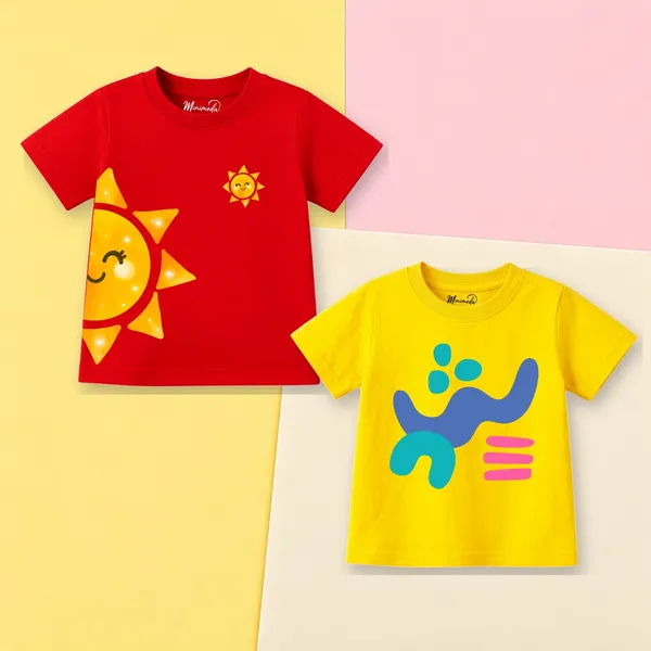 Peekaboo_Sun_&_Abstract_Blobs_Cool_Tone_|_Red_&_Yellow_Cotton_T-Shirt_Combo_for_Boys_&_Girls_(Pack_of_2)