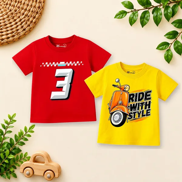 Race_Number_3_&_Ride_With_Style_Scooter_|_Red_&_Yellow_Cotton_T-Shirt_Combo_for_Boys_(Pack_of_2)