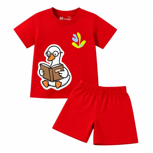 Reading_Duck_&_Abstract_Squiggle_Cool_Tone_|_Red_&_Yellow_Cotton_Co-ord_Set_Combo_for_Boys_(Pack_of_2)