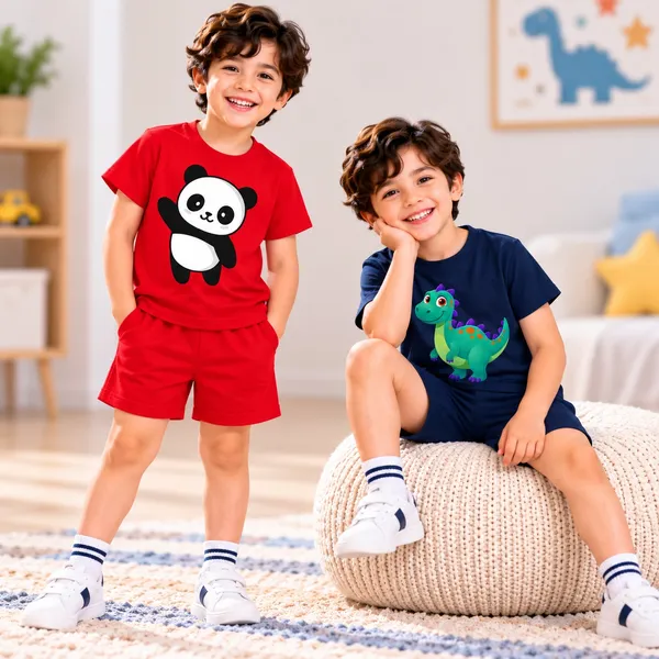 Waving_Panda_&_Spiky_Dino_|_Red_&_Deep_Blue_Cotton_Co-ord_Set_Combo_for_Boys_(Pack_of_2)