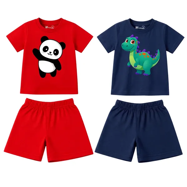 Waving_Panda_&_Spiky_Dino_|_Red_&_Deep_Blue_Cotton_Co-ord_Set_Combo_for_Boys_(Pack_of_2)