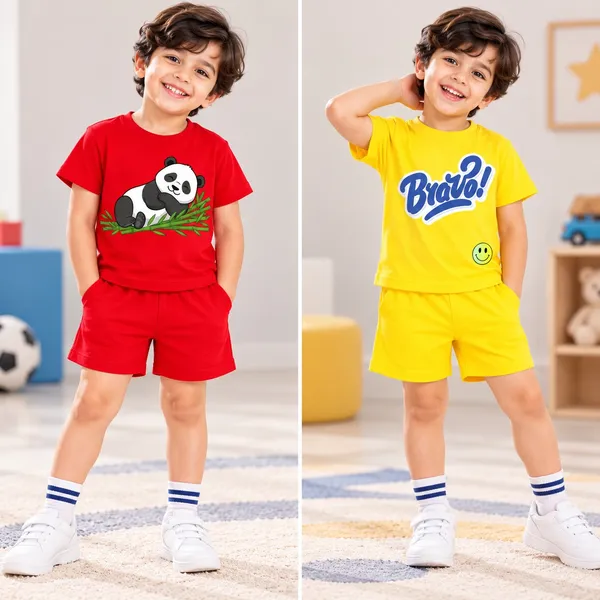 Sleepy_Panda_&_Bravo_Smiley_|_Red_&_Yellow_Cotton_Co-ord_Set_Combo_for_Boys_(Pack_of_2)