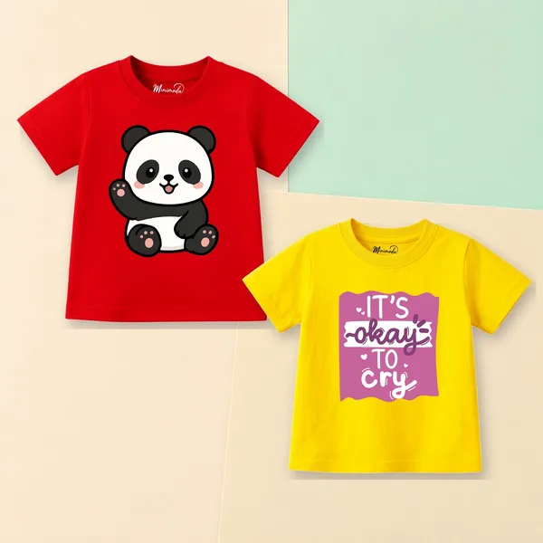 Sitting_Panda_&_It's_Okay_To_Cry_|_Red_&_Yellow_Cotton_T-Shirt_Combo_for_Girls_(Pack_of_2)