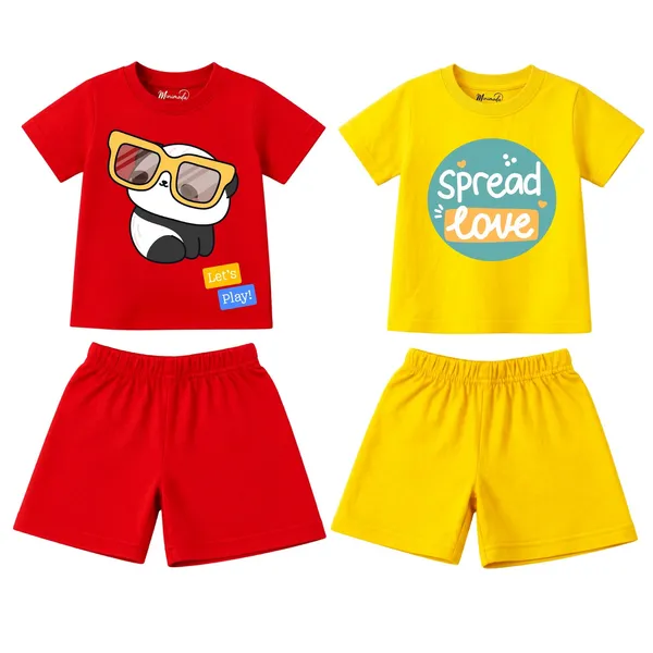Sunglasses_Panda_&_Spread_Love_|_Red_&_Yellow_Cotton_Co-ord_Set_Combo_for_Boys_(Pack_of_2)