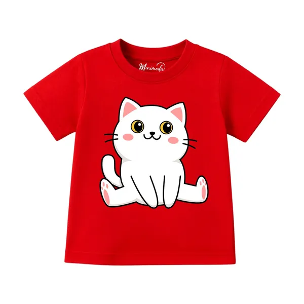 White_Kitty_&_Watermelon_In_Shades_|_Red_&_Yellow_Cotton_T-Shirt_Combo_for_Boys_&_Girls_(Pack_of_2)