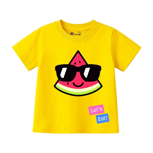 White_Kitty_&_Watermelon_In_Shades_|_Red_&_Yellow_Cotton_T-Shirt_Combo_for_Boys_&_Girls_(Pack_of_2)