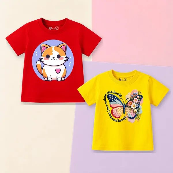 Kitty_Circle_&_Floral_Butterfly_|_Red_&_Yellow_Cotton_T-Shirt_Combo_for_Girls_(Pack_of_2)