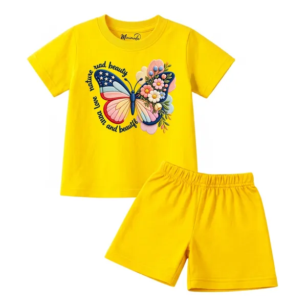Kitty_Circle_&_Floral_Butterfly_|_Red_&_Yellow_Cotton_Co-ord_Set_Combo_for_Girls_(Pack_of_2)