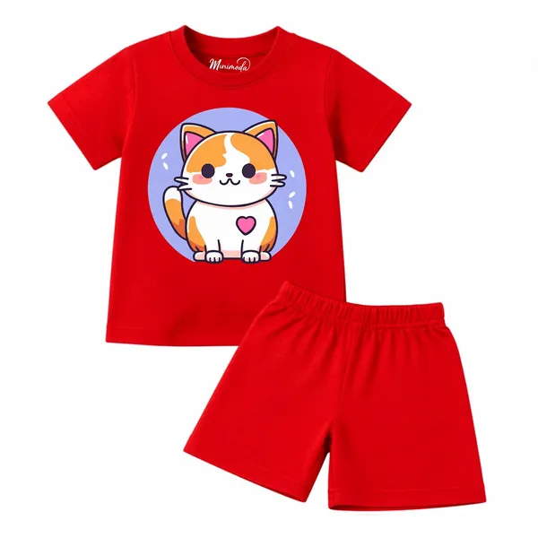Kitty_Circle_&_Floral_Butterfly_|_Red_&_Yellow_Cotton_Co-ord_Set_Combo_for_Girls_(Pack_of_2)