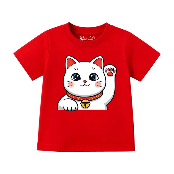 Lucky_Cat_&_Let's_Play_Pink_|_Red_&_Yellow_Cotton_T-Shirt_Combo_for_Boys_&_Girls_(Pack_of_2)