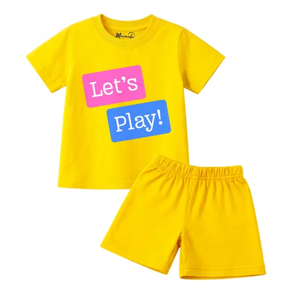 Lucky_Cat_&_Let's_Play_Pink_|_Red_&_Yellow_Cotton_Co-ord_Set_Combo_for_Girls_(Pack_of_2)