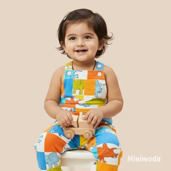 Dino_Patchwork_|_Multicolour_Dungarees