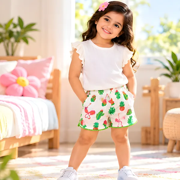 Tropical_Fruit_|_White_Half_Pants