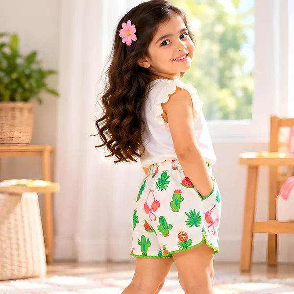 Tropical_Fruit_|_White_Half_Pants