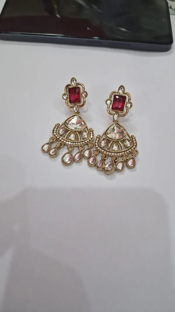 Gold_Brass_Chandbali_Red_Stone_Pearl_Drop_Earrings_For_Women