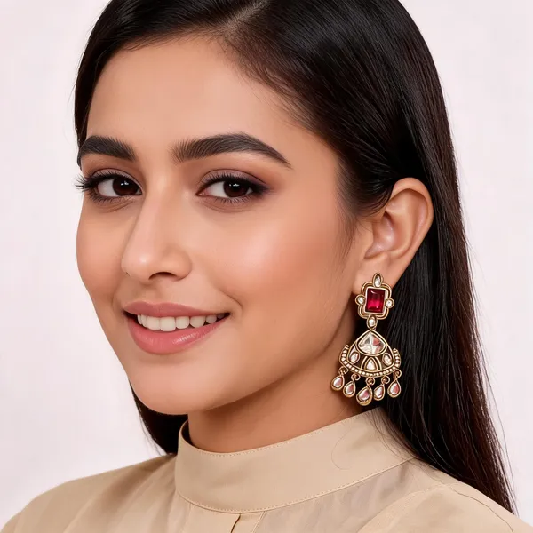 Gold_Brass_Chandbali_Red_Stone_Pearl_Drop_Earrings_For_Women