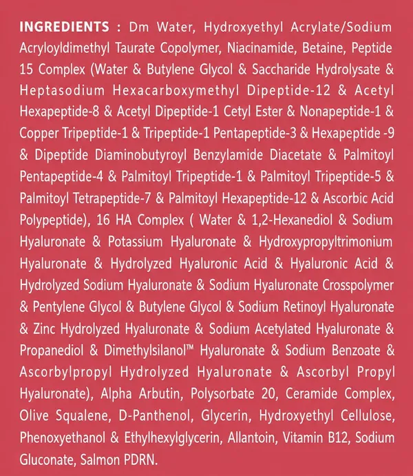 Pdrn_Pink_Peptide_Serum_Salmon_Dna_Pdrn_15_Peptide_Complex_16_Hyaluronic_Acid_Complex_5_Ceramides_Niacinamide_Alpha_Arbutin_Anti_Ageing_Hydrating_Face_Serum_30ml