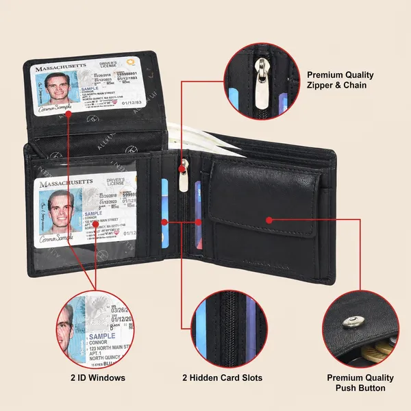 Black_Goat_Leather_Bifold_Wallet_For_Men