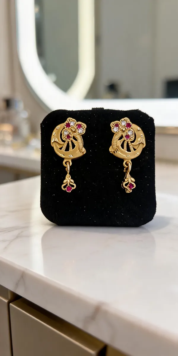 Gold_Brass_Floral_Drop_Earrings_For_Women