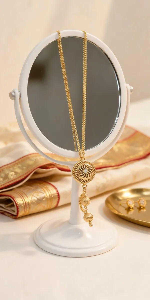 Gold_Brass_Textured_Pendant_Necklace_Chain_For_Women