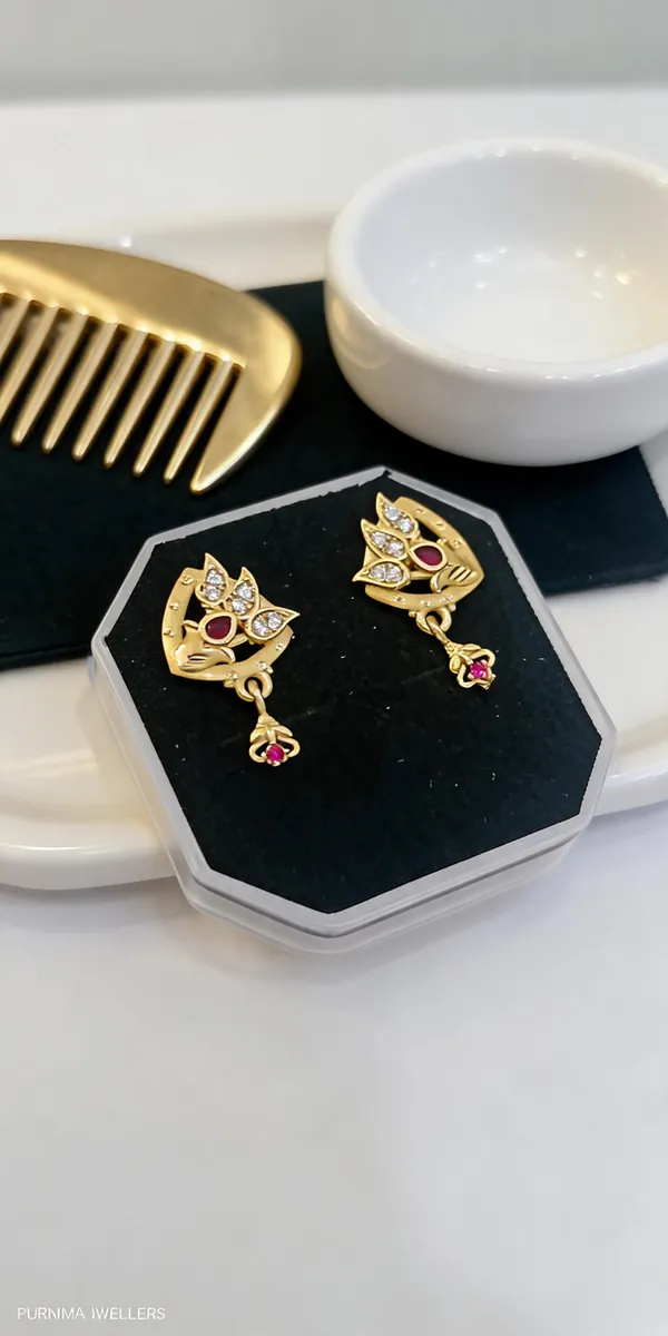 Gold_Brass_Floral_Drop_Earrings_For_Women