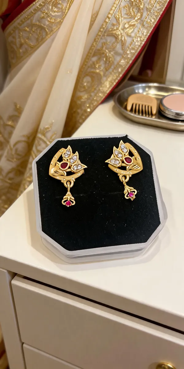 Gold_Brass_Floral_Drop_Earrings_For_Women