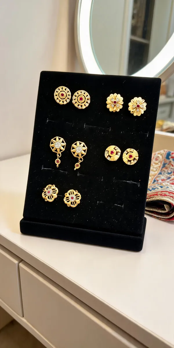 Gold_Brass_Designer_Earrings_Set_Of_5_For_Women