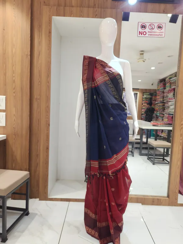 Navy_Blue_Maroon_Traditional_Saree_for_Women