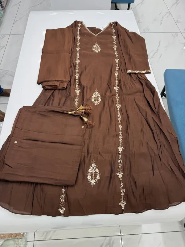 Brown_Embroidered_Anarkali_Suit_Set_for_Women