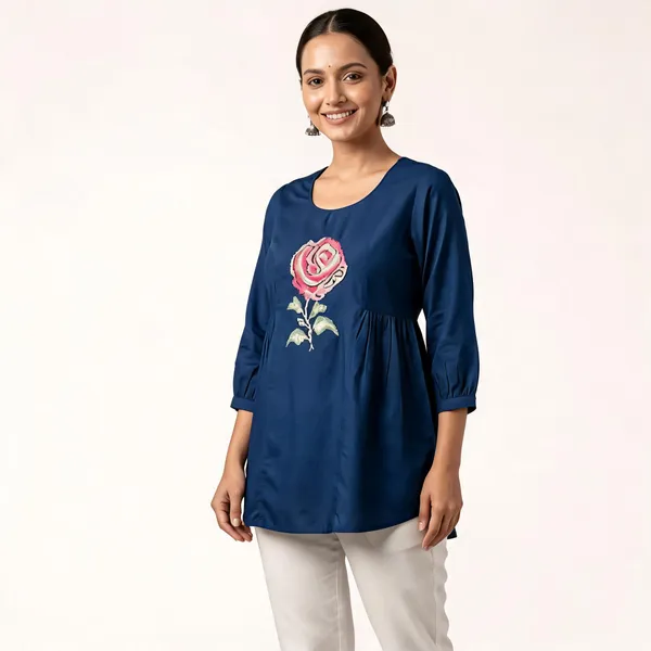Navy_Blue_Floral_Embroidered_A-Line_Kurti_for_Women