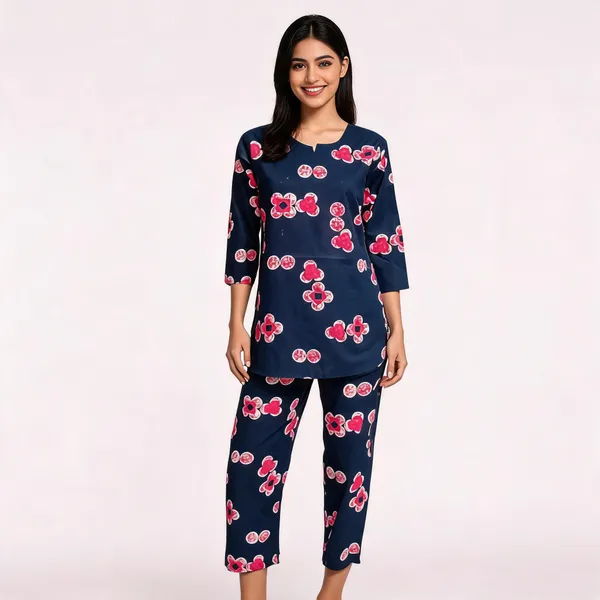 Navy_Satin_Printed_Sleepwear_Set_for_Women