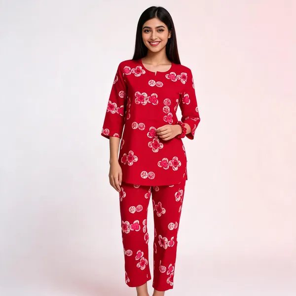 Red_Printed_Straight_Kurta_Set_For_Women