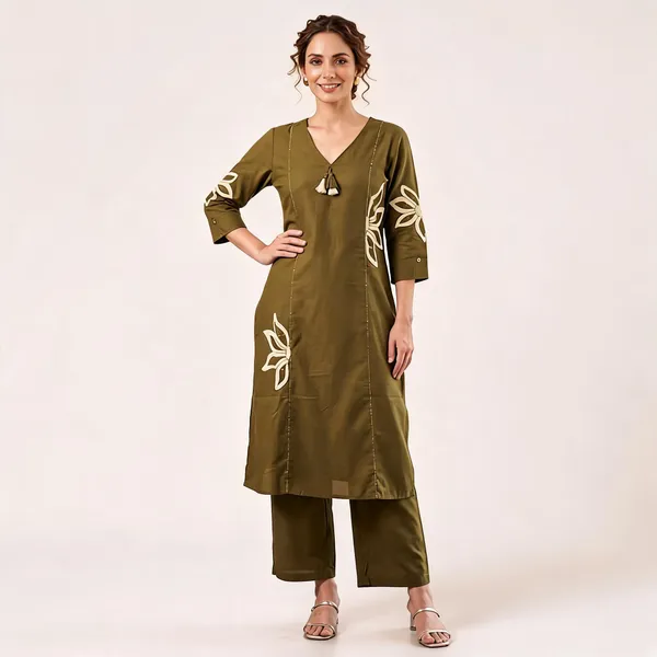 Olive_Green_Printed_Straight_Kurta_Pant_Set_for_Women