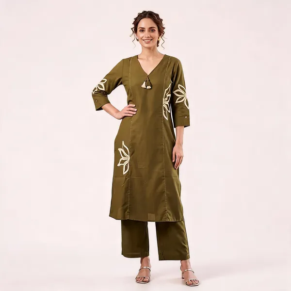 Olive_Green_Printed_Straight_Kurta_Pant_Set_for_Women