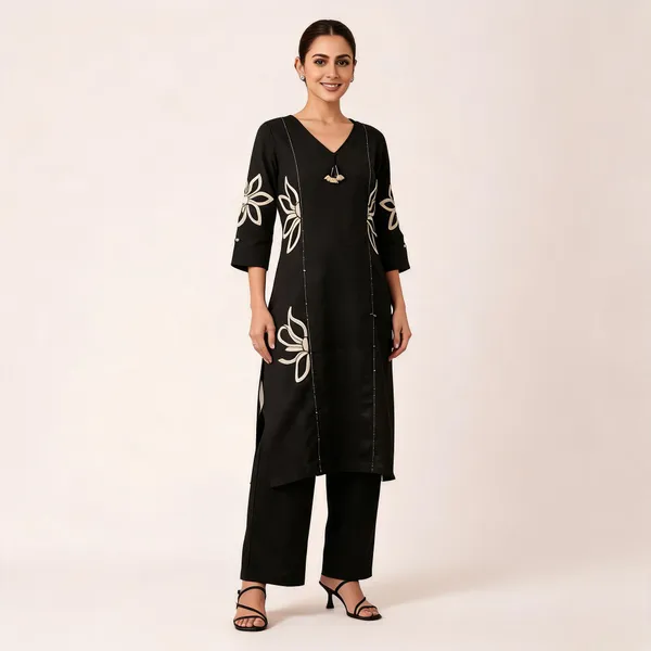 Black_Straight_Kurta_Pant_Set_for_Women
