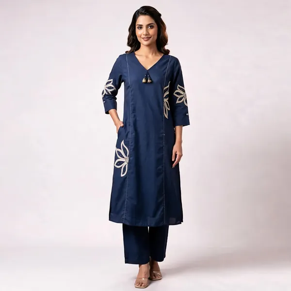 Navy_Blue_Embroidered_Straight_Kurta_Set_For_Women