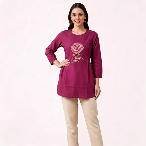 Maroon_Embroidered_Straight_Fit_Kurta_for_Women