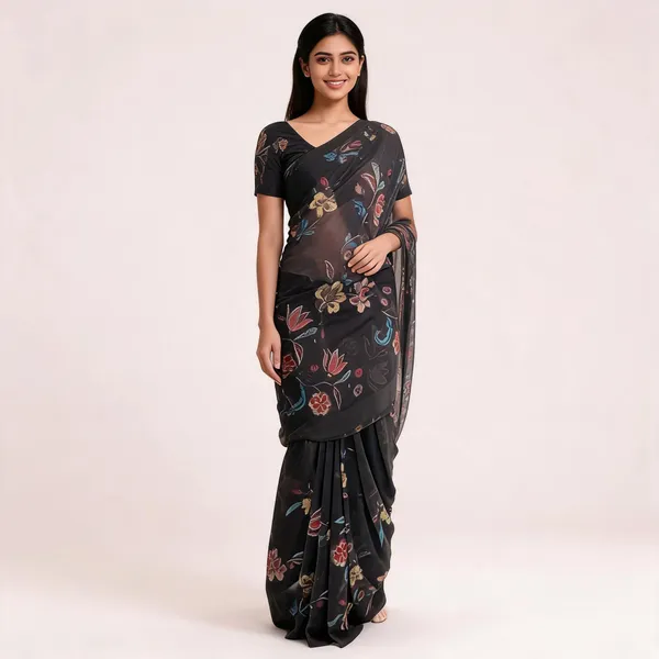 Black_Floral_Print_Saree_for_Women