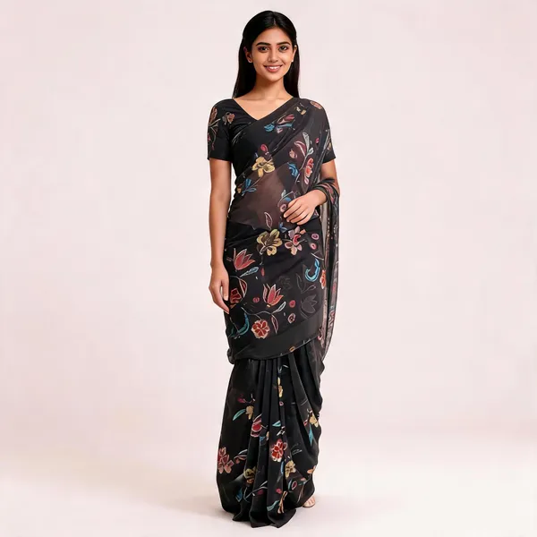 Black_Floral_Print_Saree_for_Women