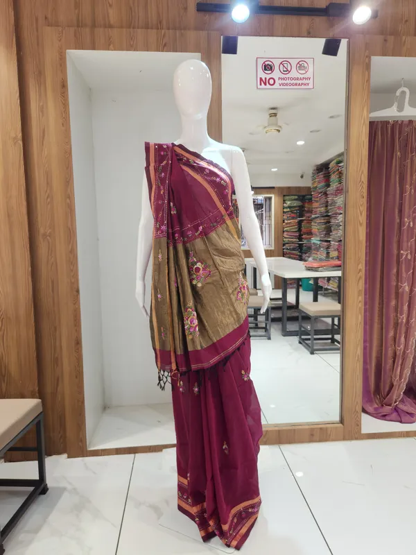 Maroon_Beige__Saree_for_Women
