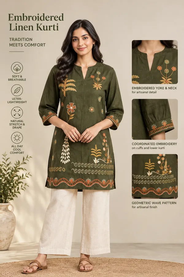 Women’s__Cotton_Flex_Short_Kurti_with_Multicolor_Embroidery